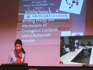 A PRIME student gives a lecture by way of virtual collaboration