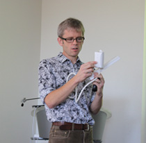 Paul Blair and student demonstrating the device