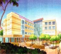 Architectual drawing of the Calit2 building at UCI