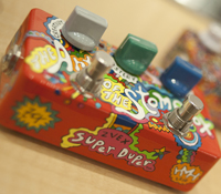 One of the stompboxes (by pedal artist Hannah Haugberg) that will be on display at the museum