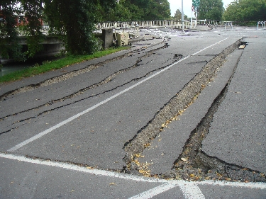 Damaged Roadway, Christchurch, NZ