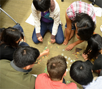 Calit2 Scholars in teambuilding exercise during 2012 orientation