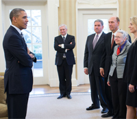 Robert Conn (third from right) and colleagues meet with President Obama
