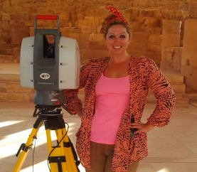 Ashley Richter with a LiDAR scanner 