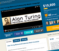 Crowdsurf crowdfunding campaign for Turing Memorial Scholarship at UC San Diego