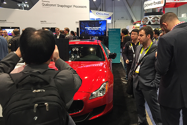 UC San Diego technology integrated into SafeShield demo on Maserati for Qualcomm at CES