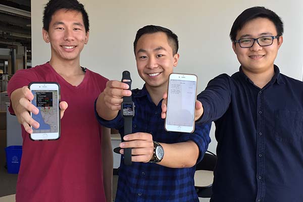 Student developers of the Apple Watch Border App