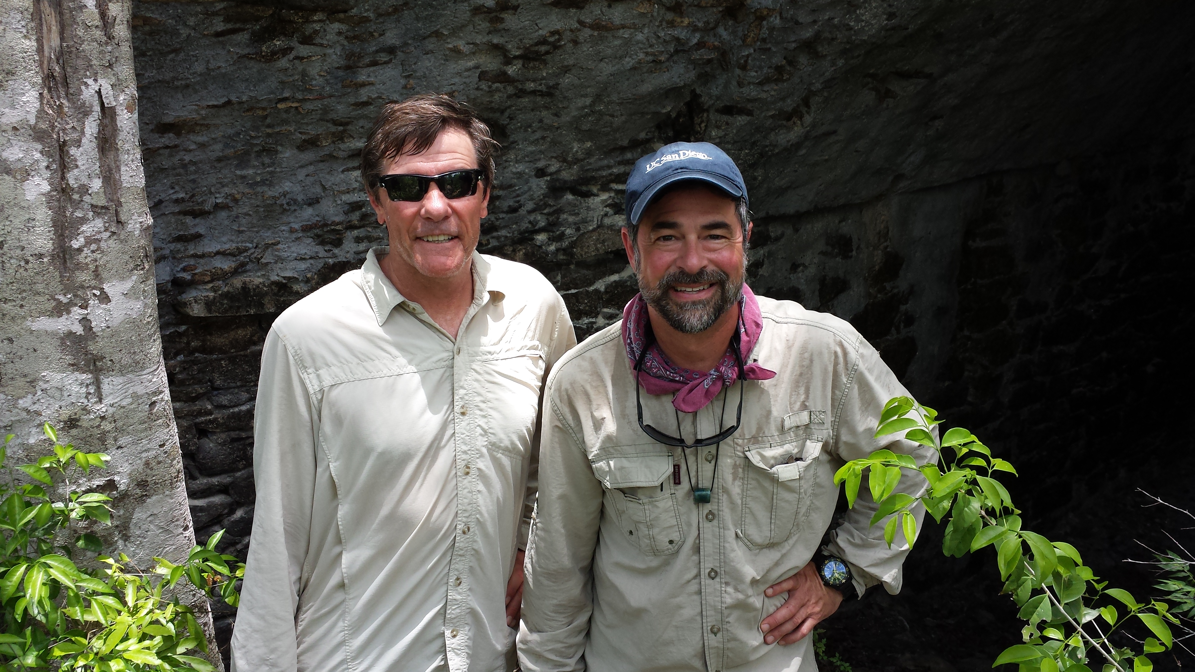 Brian Strauss and Dominique Rissolo, pictured on site at Hoyo Negro, Mexico