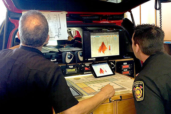 Los Angeles Fire Department personnel use Firemap, a web-based tool developed by UC San Diego resear
