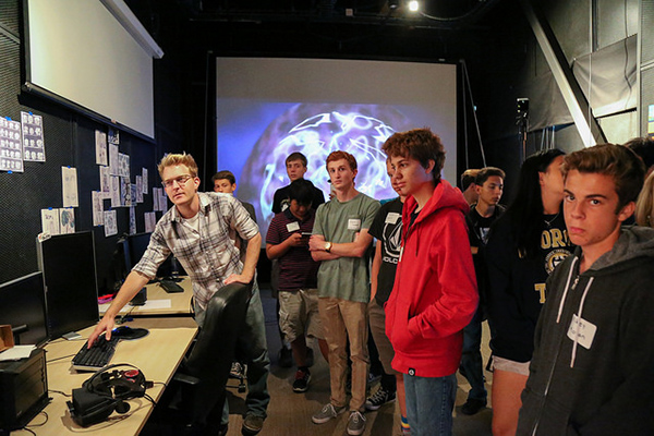Link2 Game Design students visit QI Experimental Game Lab
