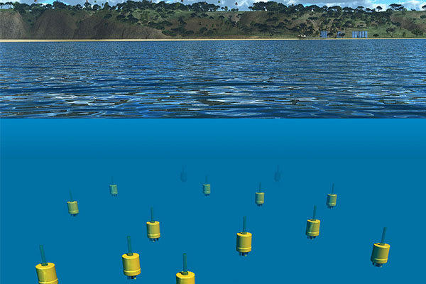 A graphic representation of the underwater explorers off the coast of Del Mar.