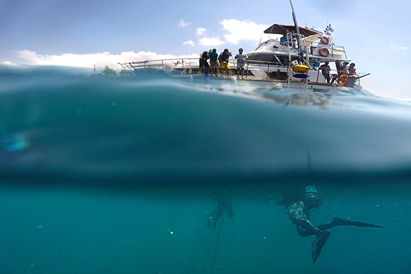 Divers off the coast of Antikyra