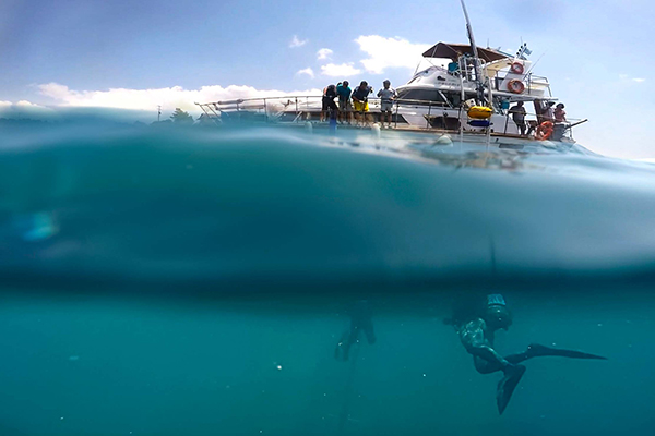 Archaeologists and oceanographers drill underwater for clues to an ancient site in Greece.