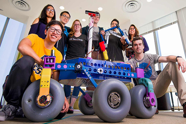 Yonder Dynamics team with rover