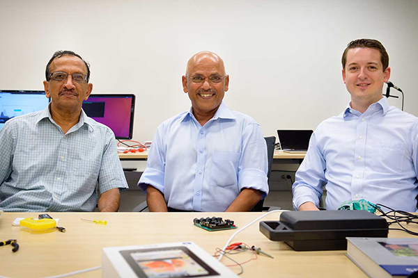 Image of three primary researchers for the Open Speech Platform